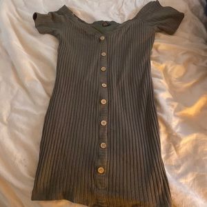 Olive stretchy ribbed bodycon dress size XL